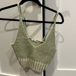 Free people green tank top